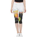 Variety Of Fruit Water Berry Food Splash Kiwi Grape Inside Out Lightweight Velour Capri Leggings  View1