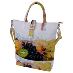 Variety Of Fruit Water Berry Food Splash Kiwi Grape Buckle Top Tote Bag by B30l