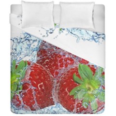 Red Strawberries Water Squirt Strawberry Fresh Splash Drops Duvet Cover Double Side (california King Size) by B30l