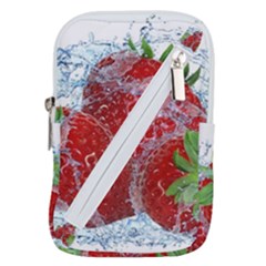 Red Strawberries Water Squirt Strawberry Fresh Splash Drops Belt Pouch Bag (small) by B30l