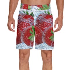 Red Strawberries Water Squirt Strawberry Fresh Splash Drops Men s Beach Shorts by B30l