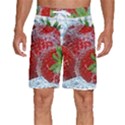 Red Strawberries Water Squirt Strawberry Fresh Splash Drops Men s Beach Shorts View1