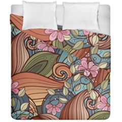 Multicolored Flower Decor Flowers Patterns Leaves Colorful Duvet Cover Double Side (california King Size) by B30l