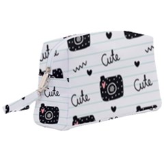 Cute Cameras Doodles Hand Drawn Wristlet Pouch Bag (large) by Cowasu