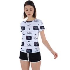 Cute Cameras Doodles Hand Drawn Back Circle Cutout Sports Tee by Cowasu