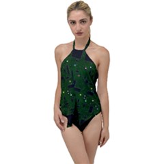 Circuit Board Conductor Tracks Go With The Flow One Piece Swimsuit by Cowasu