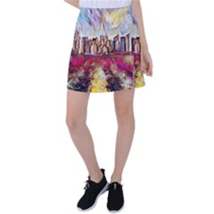 New York Skyline Manhattan City Tennis Skirt by Cowasu