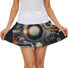 Illustrations Technology Robot Internet Processor Women s Skort by Cowasu