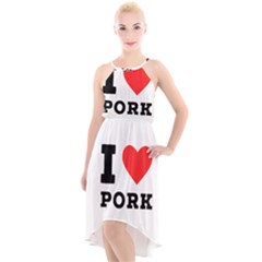 I Love Pork  High-low Halter Chiffon Dress  by ilovewhateva