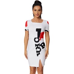 I Love Pork  Fitted Knot Split End Bodycon Dress by ilovewhateva