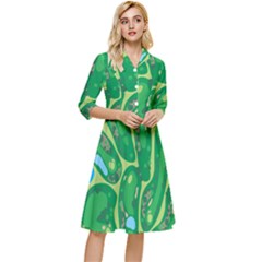 Golf Course Par Golf Course Green Classy Knee Length Dress by Cowasu