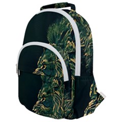 Angry Male Lion Rounded Multi Pocket Backpack by Cowasu