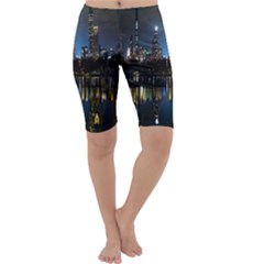 New York Night Central Park Skyscrapers Skyline Cropped Leggings  by Cowasu