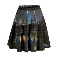 New York Night Central Park Skyscrapers Skyline High Waist Skirt by Cowasu