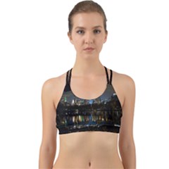 New York Night Central Park Skyscrapers Skyline Back Web Sports Bra by Cowasu