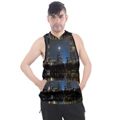 New York Night Central Park Skyscrapers Skyline Men s Sleeveless Hoodie by Cowasu