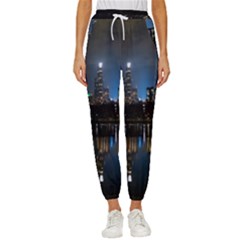 New York Night Central Park Skyscrapers Skyline Women s Cropped Drawstring Pants by Cowasu