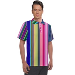 Pastel Colors Striped Pattern Men s Polo Tee by Bangk1t