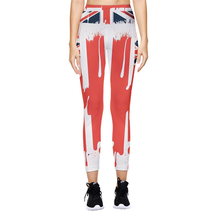 Union Jack England Uk United Kingdom London Pocket Leggings 