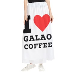 I Love Galao Coffee Maxi Chiffon Skirt by ilovewhateva