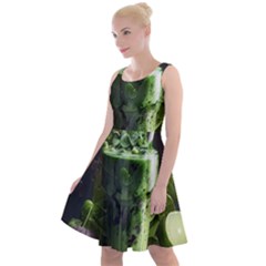 Drink Spinach Smooth Apple Ginger Knee Length Skater Dress by Ndabl3x