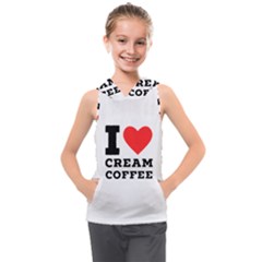 I Love Cream Coffee Kids  Sleeveless Hoodie by ilovewhateva