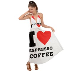 I Love Espresso Coffee Backless Maxi Beach Dress by ilovewhateva