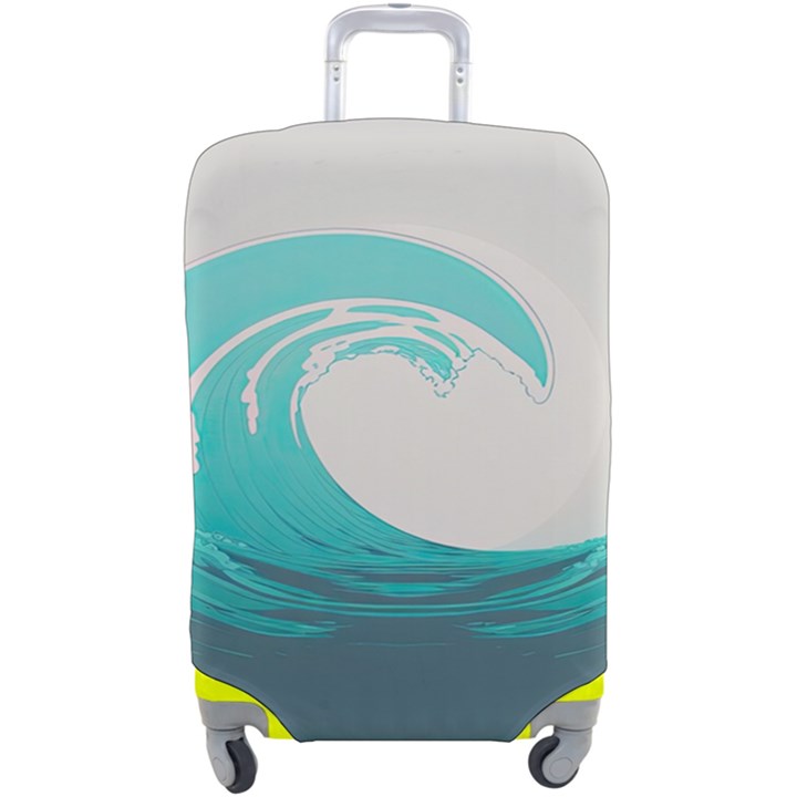 Waves Tidal Ocean Sea Tsunami Wave Minimalist Luggage Cover (Large)