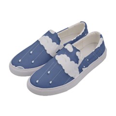 Blue Clouds Rain Raindrops Weather Sky Raining Women s Canvas Slip Ons by Wav3s