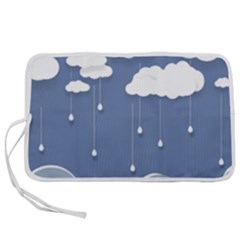 Blue Clouds Rain Raindrops Weather Sky Raining Pen Storage Case (m) by Wav3s