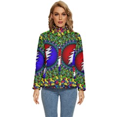 Grateful Dead Pattern Women s Puffer Bubble Jacket Coat by Wav3s