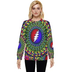 Grateful Dead Pattern Hidden Pocket Sweatshirt by Wav3s