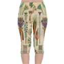 Egyptian Paper Papyrus Hieroglyphs Velvet Capri Leggings  View2