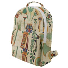 Egyptian Paper Papyrus Hieroglyphs Flap Pocket Backpack (small) by Wav3s