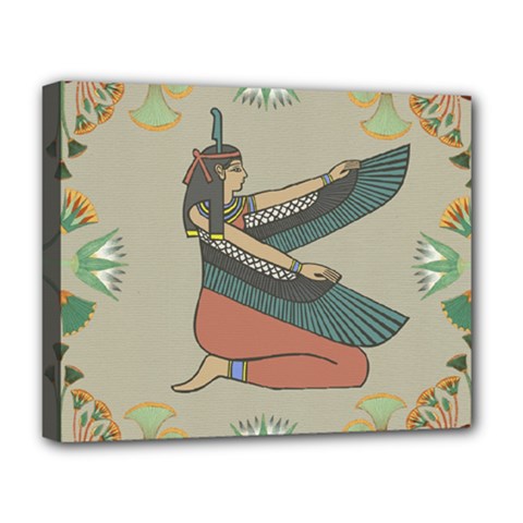 Egyptian Woman Wing Deluxe Canvas 20  X 16  (stretched) by Wav3s