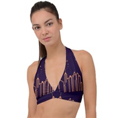 Skyscraper-town-urban-towers Halter Plunge Bikini Top by Wav3s