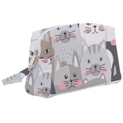 Cute Cats Seamless Pattern Wristlet Pouch Bag (large) by Wav3s