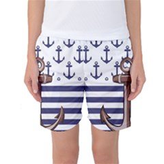 Anchor-background-design Women s Basketball Shorts by Wav3s