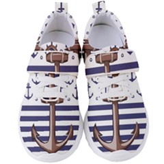 Anchor-background-design Women s Velcro Strap Shoes by Wav3s