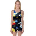 Space Seamless Pattern One Piece Boyleg Swimsuit View1