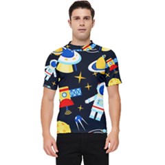 Space Seamless Pattern Men s Short Sleeve Rash Guard by Wav3s