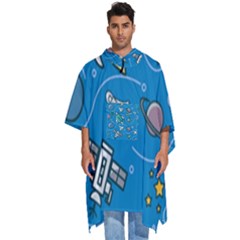 About-space-seamless-pattern Men s Hooded Rain Ponchos by Wav3s