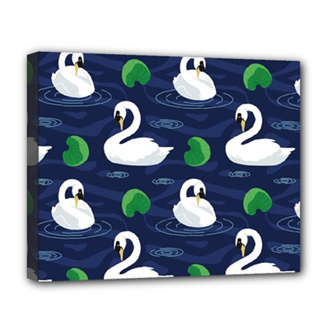 Swan-pattern-elegant-design Deluxe Canvas 20  X 16  (stretched) by Wav3s