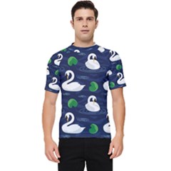 Swan-pattern-elegant-design Men s Short Sleeve Rash Guard by Wav3s