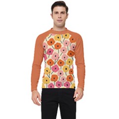 Floral Pattern Shawl Men s Long Sleeve Rash Guard by flowerland