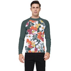 Floral Pattern Men s Long Sleeve Rash Guard by flowerland