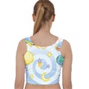 Science Fiction Outer Space Velvet Racer Back Crop Top View2