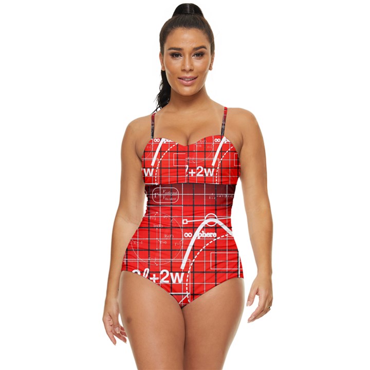 Geometry Mathematics Cube Retro Full Coverage Swimsuit