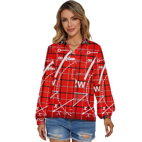 Geometry Mathematics Cube Women s Long Sleeve Button Up Shirt by Ndabl3x