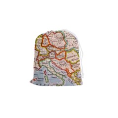 Map Europe Globe Countries States Drawstring Pouch (small) by Ndabl3x